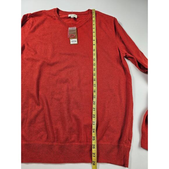 Nwt new Sonoma v neck coral orange mens sweater soft warm stretch basic Large L - Picture 4 of 5